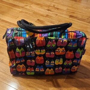 Laurel Burch Colorful Cats Tote Bag NWT Style LB263 – Cat Art Zipper Pu